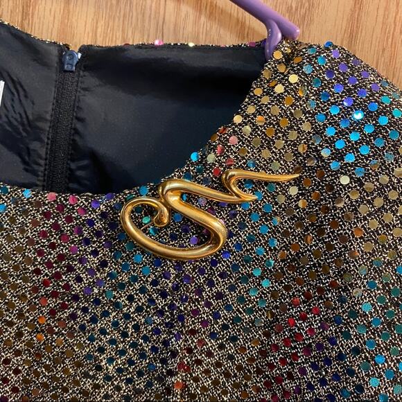 NWT Vintage Dressy Betsy Gold Pullover Rainbow Effect Sequin Top Size Small - Picture 2 of 6